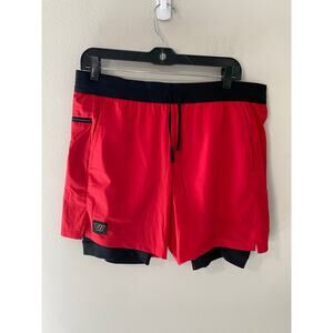 New Wolaco Grand 2-in-1 Men's Shorts, Red/Black Size XL
